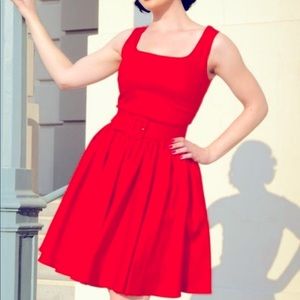 Laura Byrnes red dress large with belt
